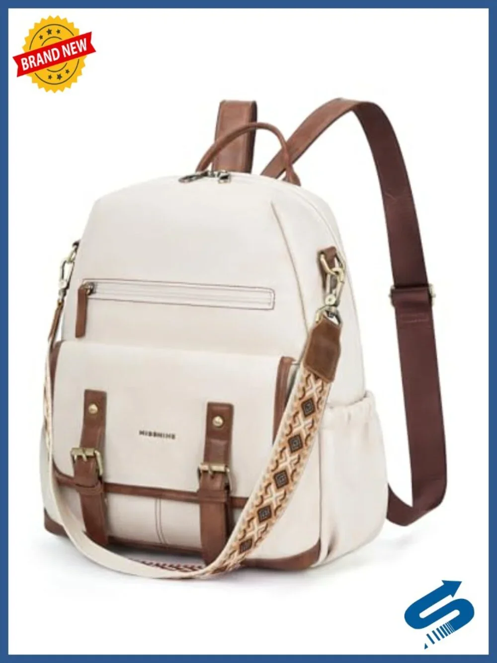 Vintage PU Leather Convertible Backpack Purse Women Travel Satchel Handbag 13